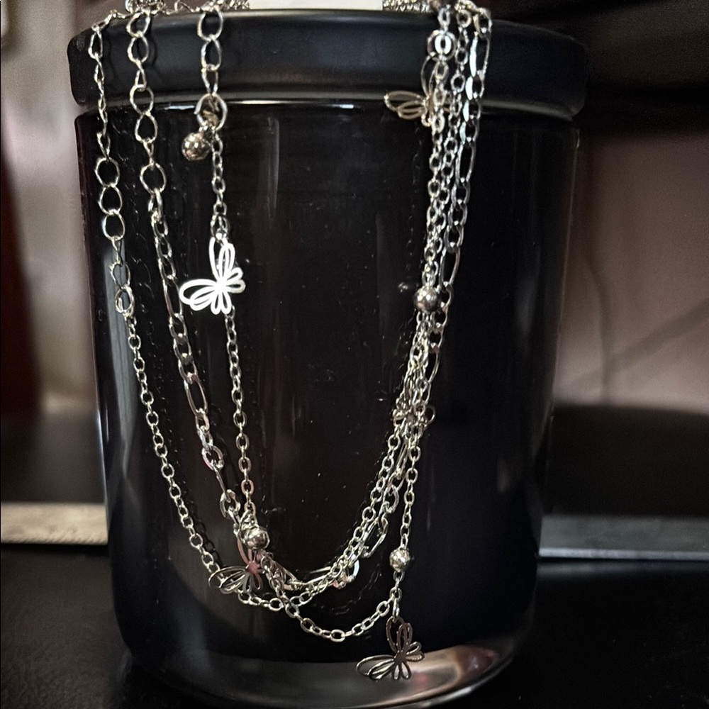 Elegant Silver Butterfly Necklace